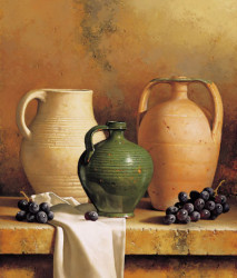 Earthware with Grapes by Loran Speck