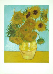 Sunflowers on Blue by Vincent Van Gogh