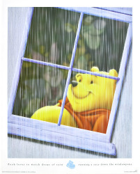 Pooh loves to watch drops of rain - Disney