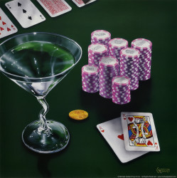 Poker Chips Big Slick by Michael Godard