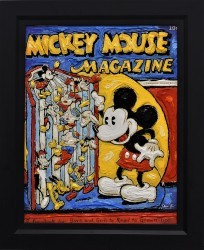 Reading Mickey - Disney Original Framed by Leslie Lew