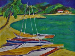 Tropical Sailboats I by Joyce Shelton