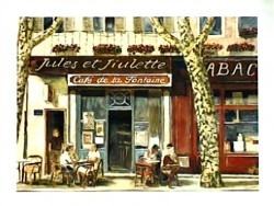 Cafe de la Fontaine by Ambro Zandos