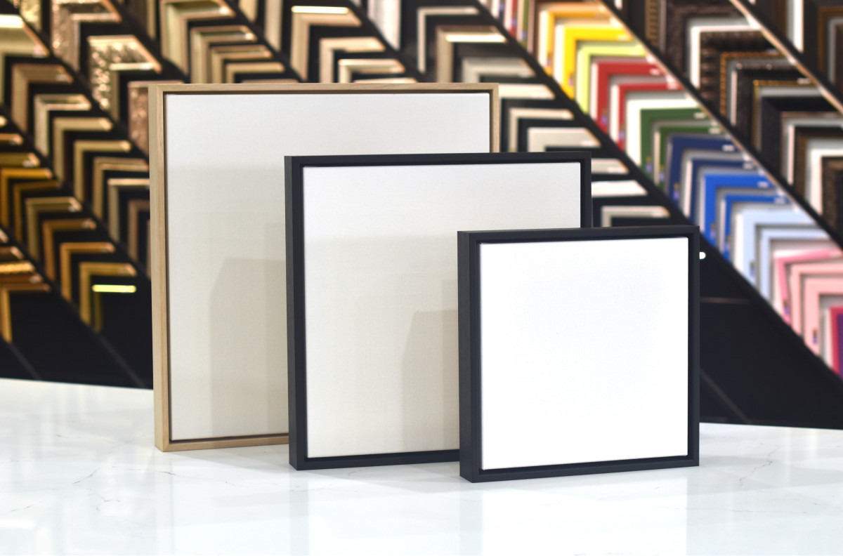 Blank artist canvas with floating frame option