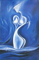 Blaue Frau II by Jorg Schroder