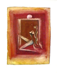 Sitzende Frau in Rot by Jorg Schroder
