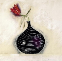 Tulip In Black Vase II by Marilyn Robertson