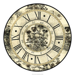 Antique Floral Clock by Vision Studio
