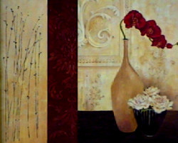 Damask Orchid with Roses by Kathryn White