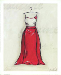 White & Red Gown