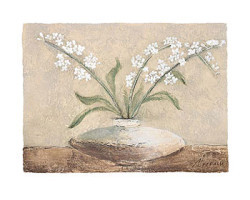 White Flowers in Brown by Antonio Ferralli