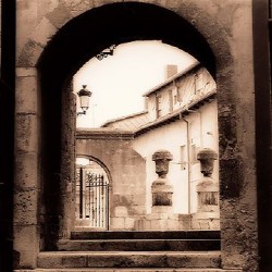 Courtyard In Burgos by Alan Blaustein