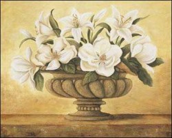 Magnolias and Lillies in Urn