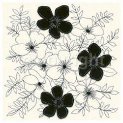 White Stitch Floral I by Design Show