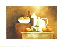 Pears in Bowl by Franz Heigl