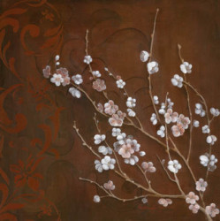 Cherry Blossoms on Cinnabar I by Janet Brignola-Tava