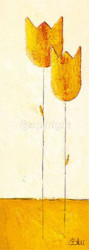 Straight Yellow Tulips by Ines Kollar