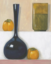 Blu Vase &Persimmo by Jennifer Hammond