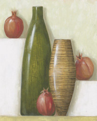 Grn Vase & Pomegra by Jennifer Hammond