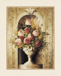 Assorted Roses in Urn