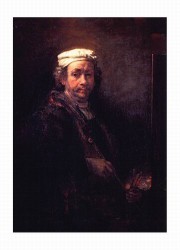 Self Portrait with Easel by Rembrandt van Rijn