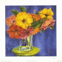 Hibiscus in Glass Vase II by Wendy Wooden