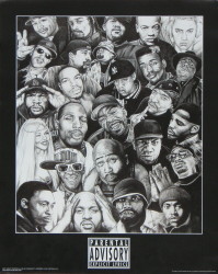 Rap Gods Poster - Parental Advisory by Katherine Close