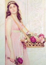 Girl with Rose Basket by Unknown