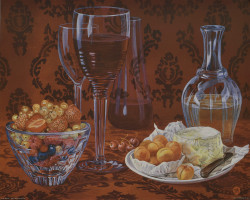Still Life Cheese & Fruit by Judie Ahlburg