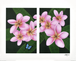 Diptych Pink Frangipani