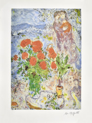 Red Bouquet by Marc Chagall