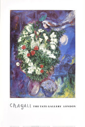 Bouquet with Flying Lovers by Marc Chagall