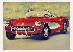 Red Fifties Corvette by Valter Morais