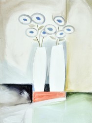 Two Vases with Blue Flowers by Da Silva