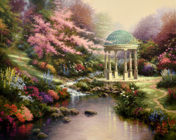 Pools of Serenity - The Garden of Prayer II by Thomas Kinkade