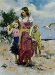 Sea Spray (White Float) by Pino Daeni - Stretched Canvas
