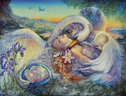 Leda & The Swan by Josephine Wall - Stretched Canvas