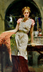In the Glow (Mocha Float) by Pino Daeni - Stretched Canvas