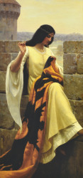Stitching the Standard by Edmund Blair Leighton