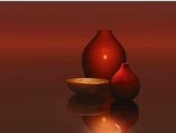 Red Vases with Bowl by Trevor Scobie