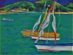 Tropical Sailboats II by Joyce Shelton