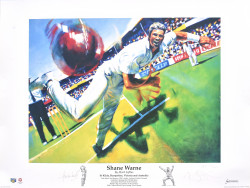 Shane Warne AP 2 Signed by Mark Sofilas
