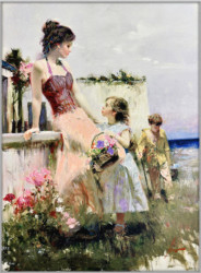 Basket of Love (White Float) by Pino Daeni - Stretched Canvas