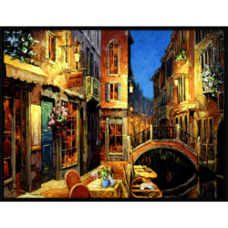 Venetian Rendezvous (Black Float) by Viktor Shvaiko - Stretched Canvas