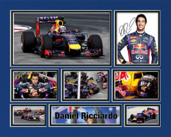 Daniel Ricciardo Limited Edition of 250 Double Matted with 7 Photos with Certificate of Authenticity
