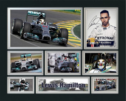 Lewis Hamilton Limited Edition of 250 Double Matted with 7 Photos with Certificate of Authenticity