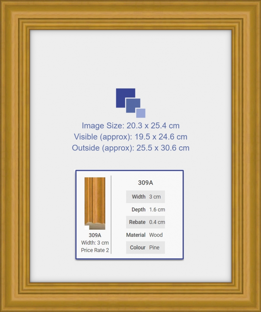 8x10 inch Photo Frame - Teak - 309A