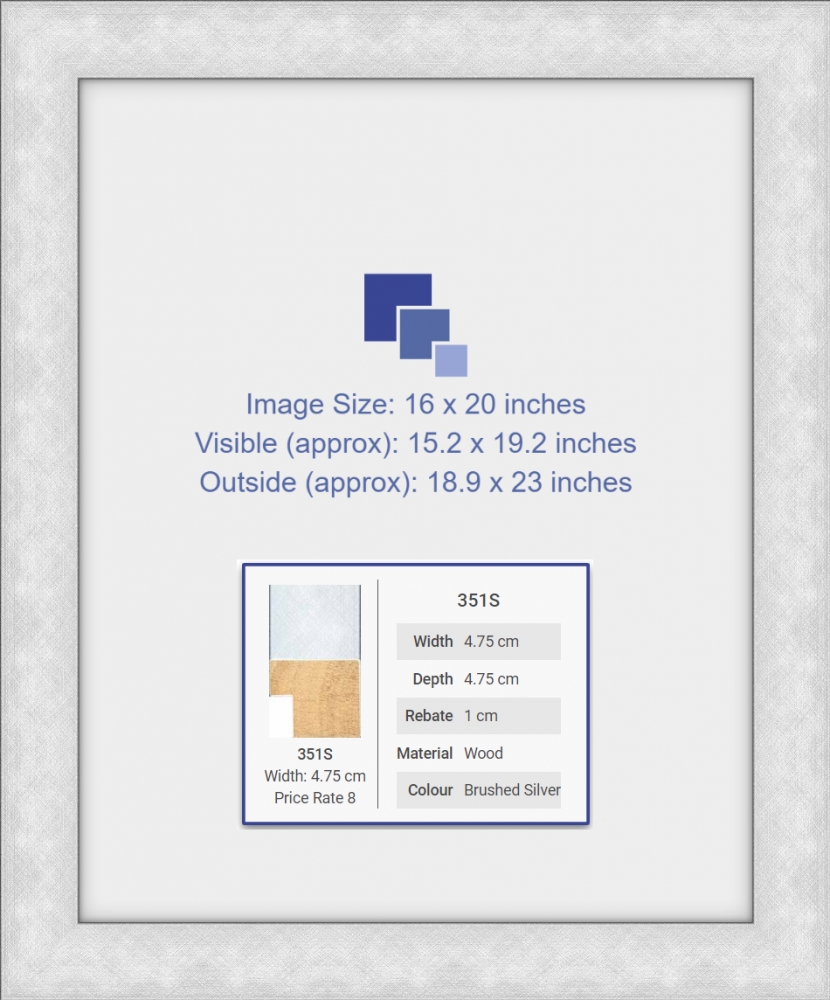 16x20 inch Photo Frame Brushed Silver Chunky