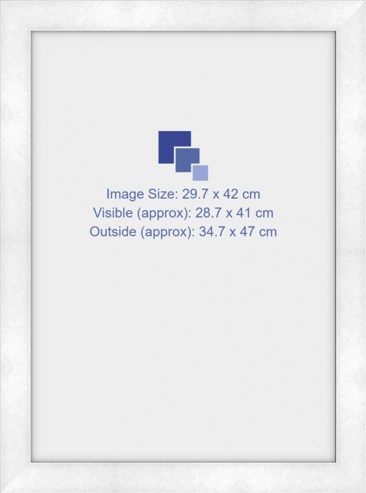 A3 photo frame White Leather Finish