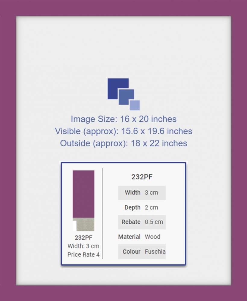 16x20 inch photo frame Color Fuchsia